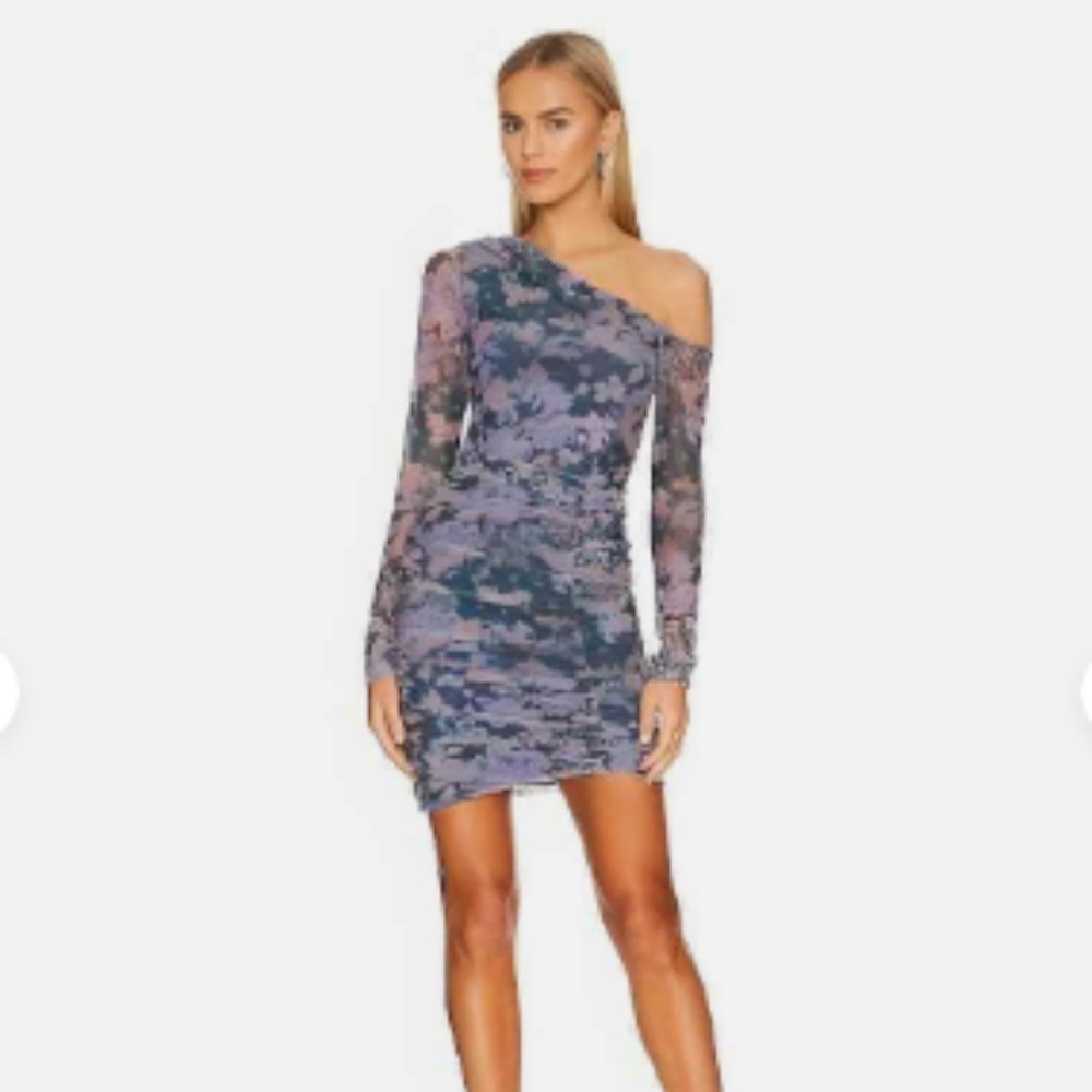 👗Free People~Chloe Mini Dress Midnight Combo~Size XL~Floral Long Sleeve Lined👗